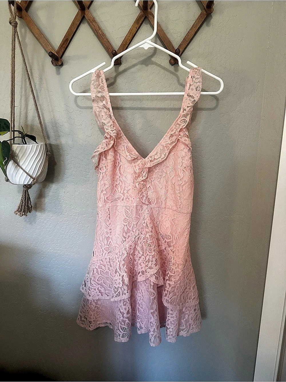LUSH Pink Lace Mini Dress Size Small NWT